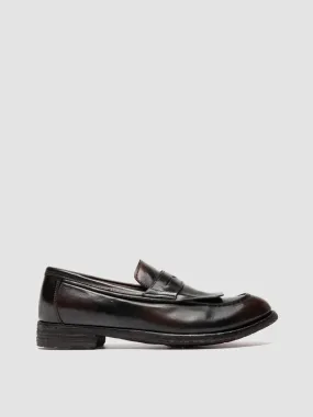 LEXIKON 158 -Green Leather Penny Loafers,Women