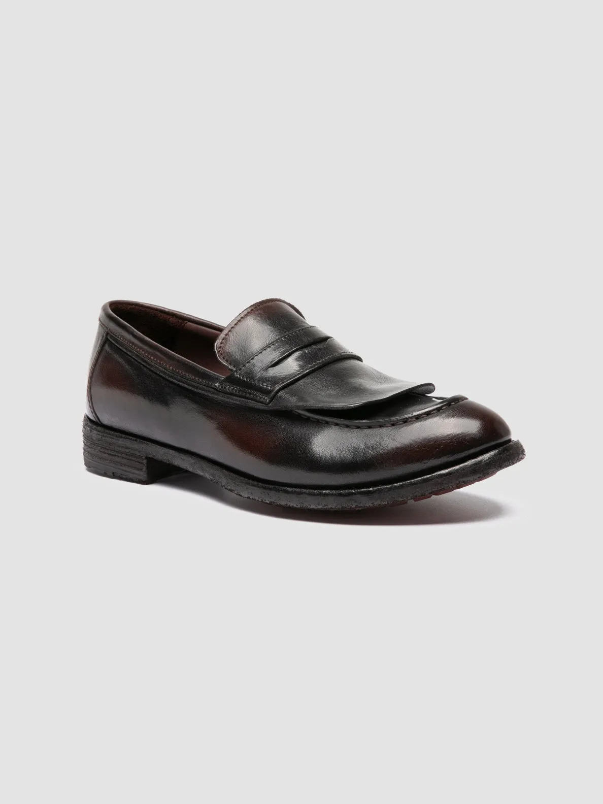 LEXIKON 158 -Green Leather Penny Loafers,Women