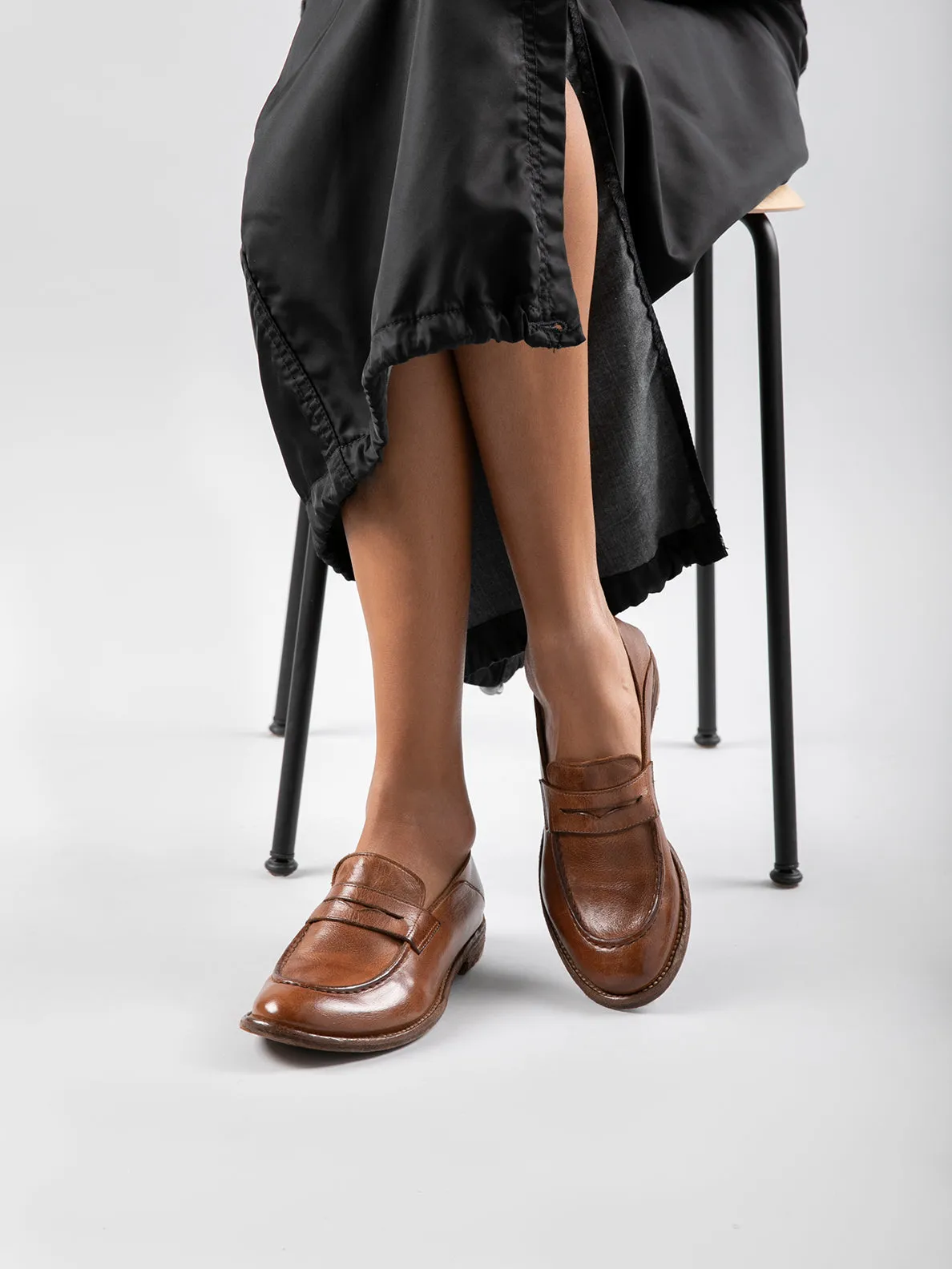 LEXIKON 516 - Brown Leather Loafers,Women