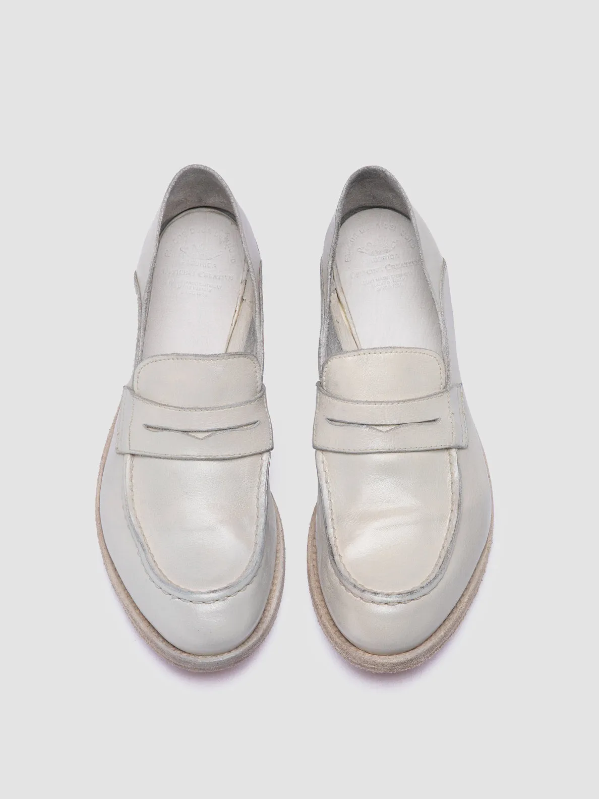 LEXIKON 516 - White Leather Loafers,Women