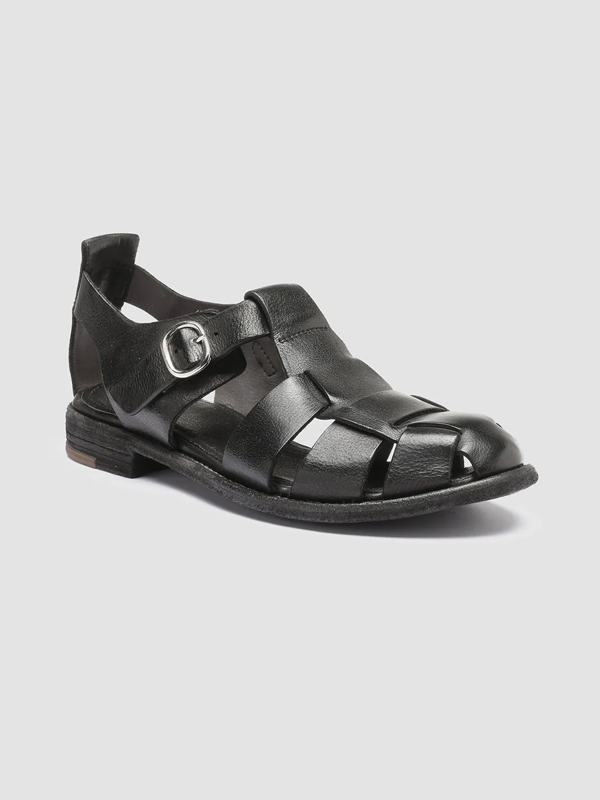 LEXIKON 536 - Black Leather Sandals,Women Sandals