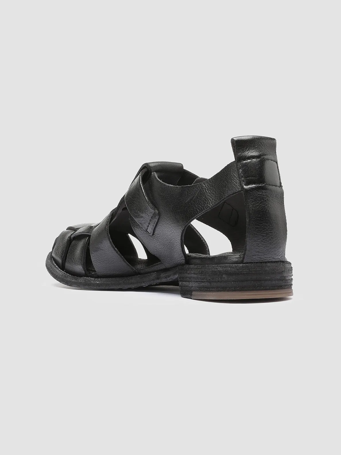 LEXIKON 536 - Black Leather Sandals,Women Sandals