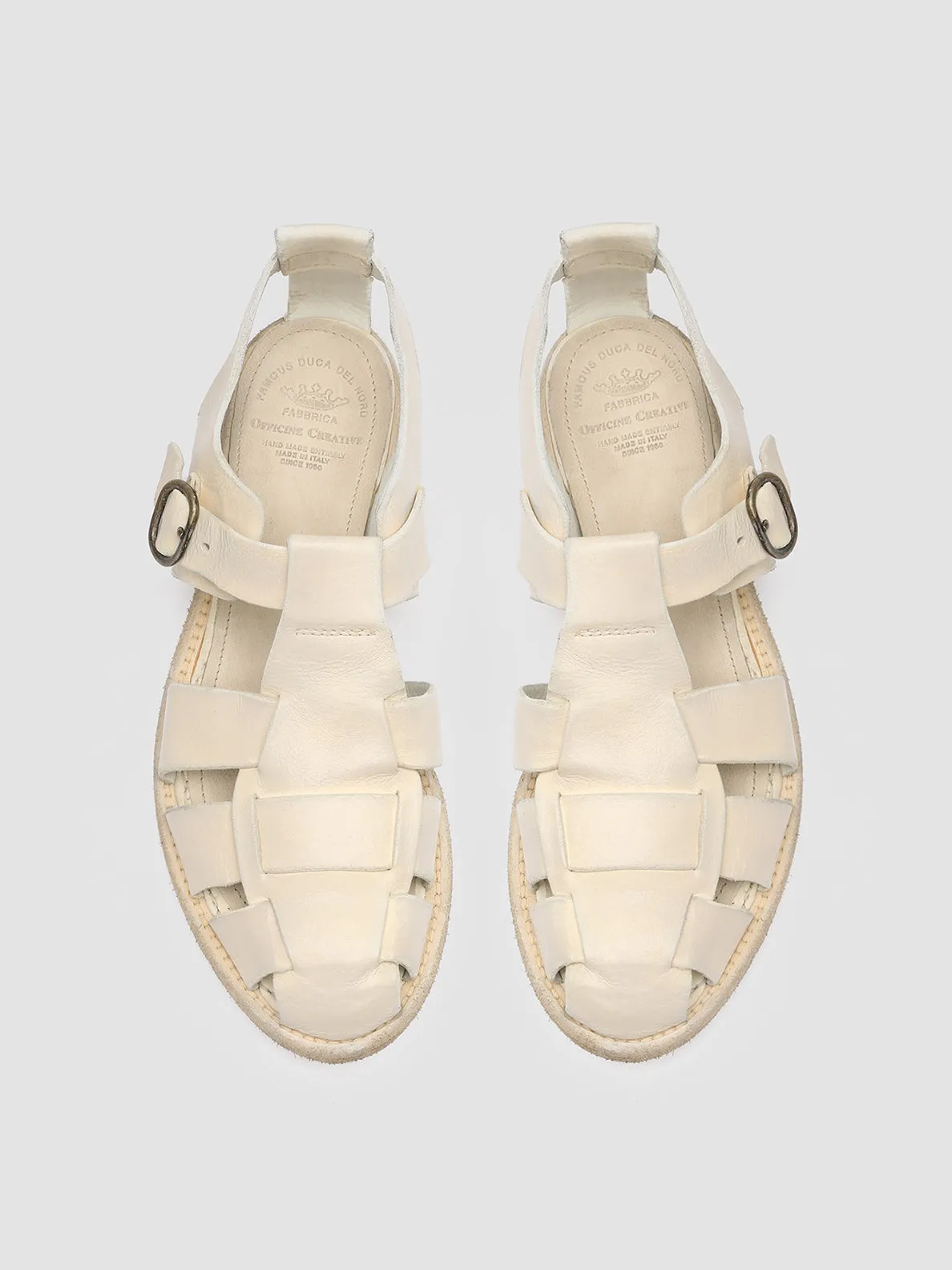 LEXIKON 536 - White Leather Sandals,Women Sandals