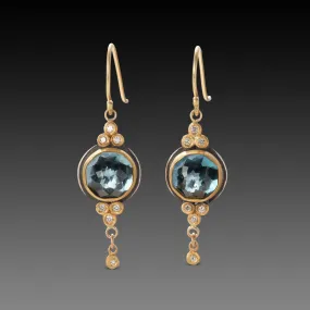 London Blue Topaz & Diamond Earrings,Jewelry Delicate & Elegant