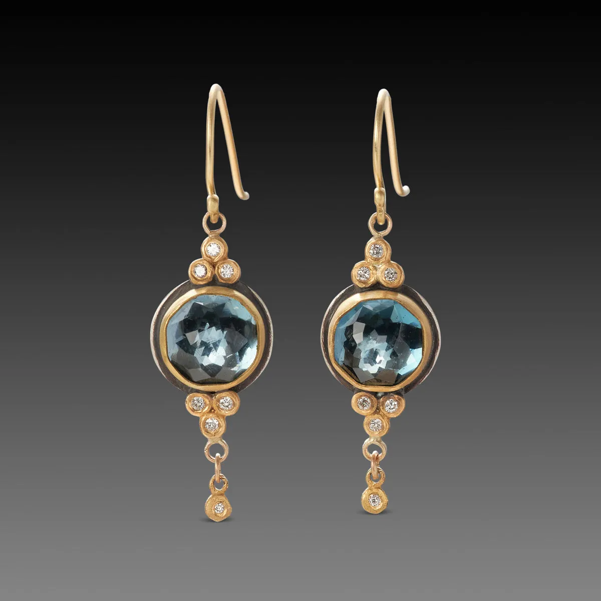 London Blue Topaz & Diamond Earrings,Jewelry Delicate & Elegant