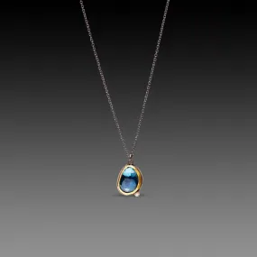 London Blue Topaz Necklace with Diamond,Jewelry Delicate & Elegant