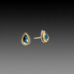 London Blue Topaz Teardrop Stud Earrings,Jewelry Delicate & Elegant