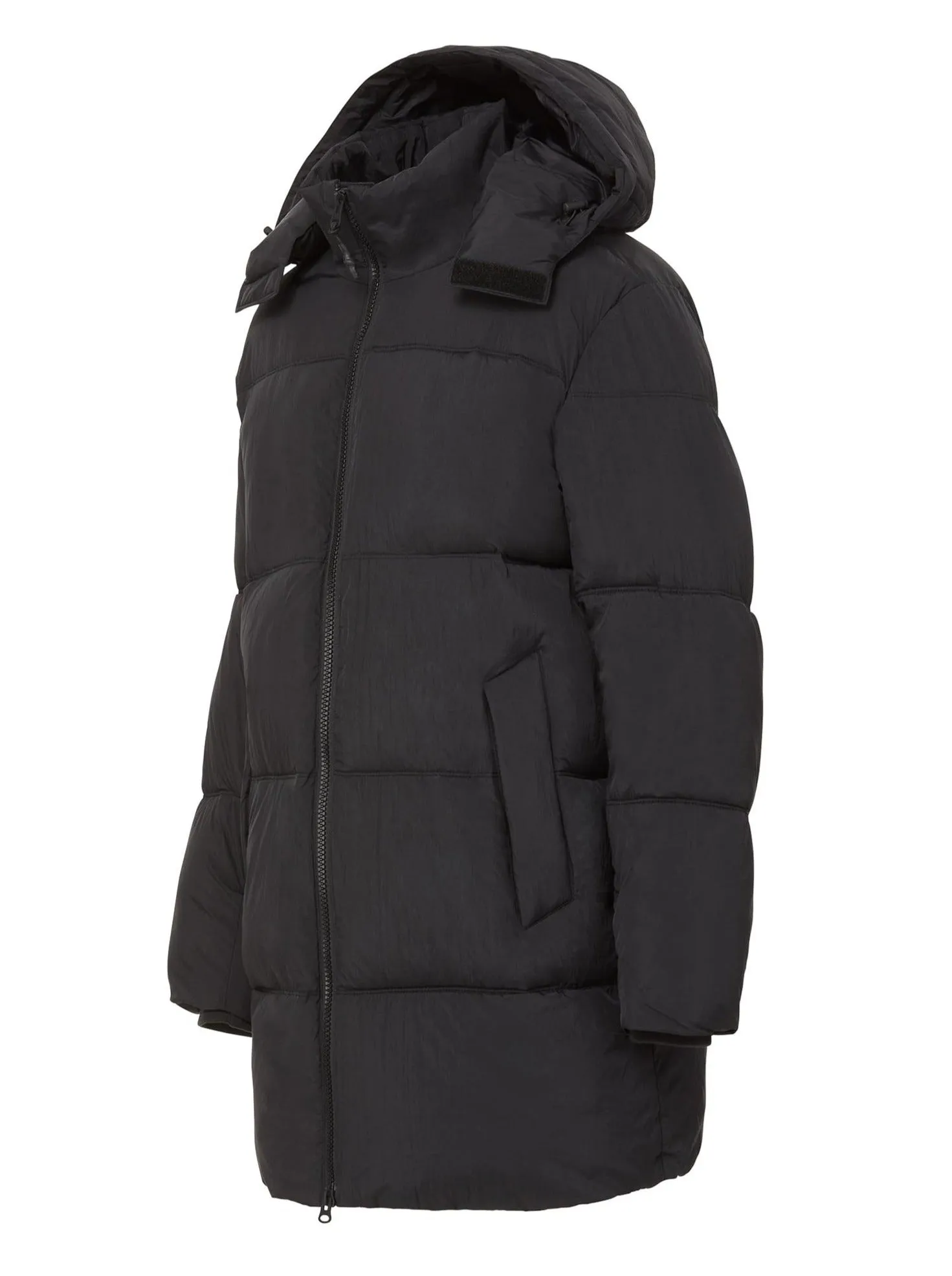 Long Hooded Puffer - Black,Men