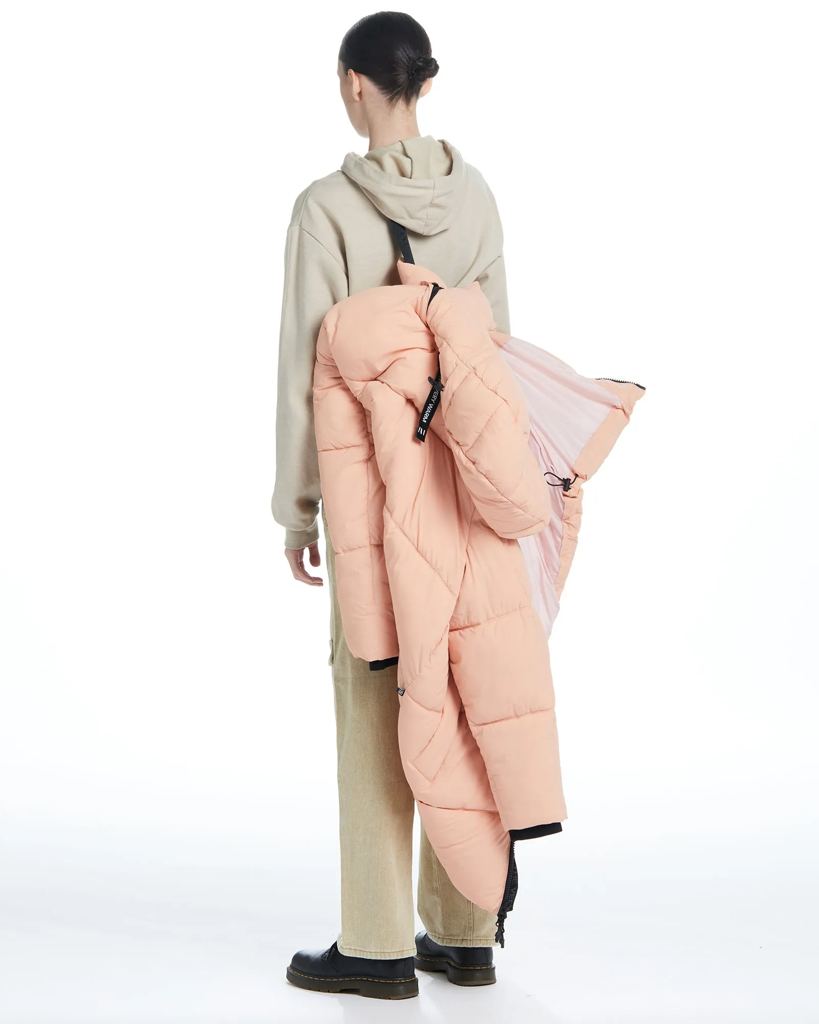Long Hooded Puffer - Coral Pink,Men