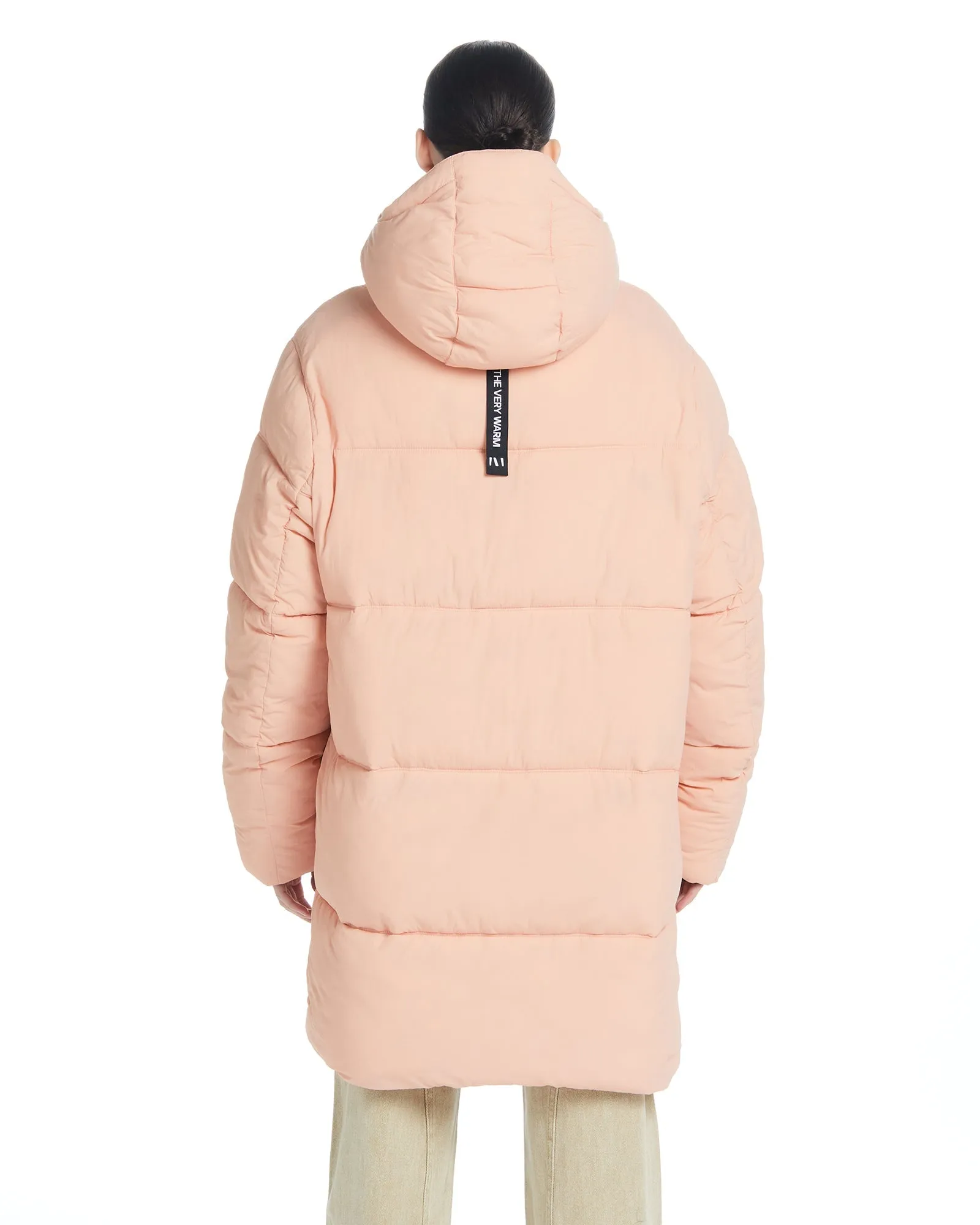 Long Hooded Puffer - Coral Pink,Men