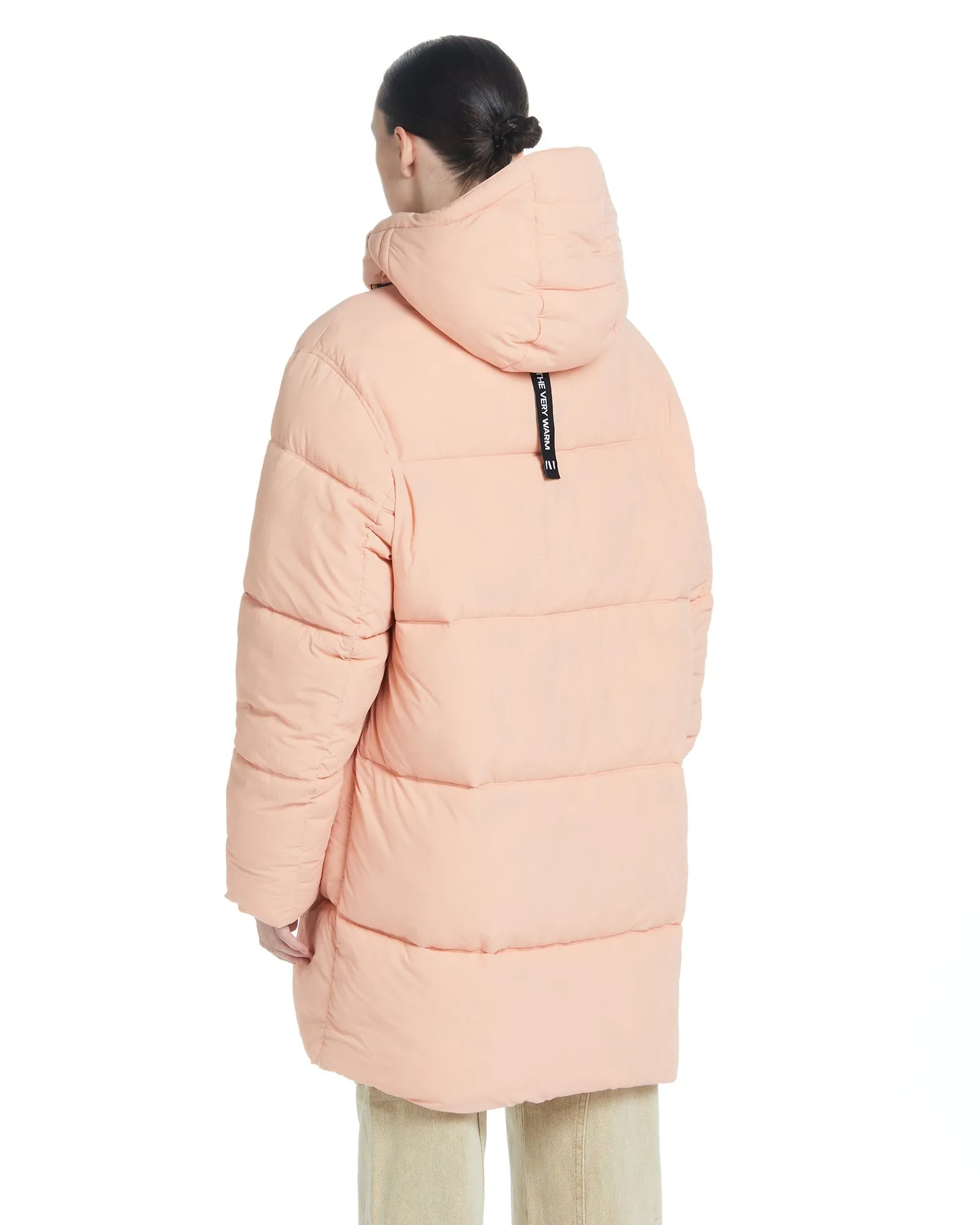 Long Hooded Puffer - Coral Pink,Men