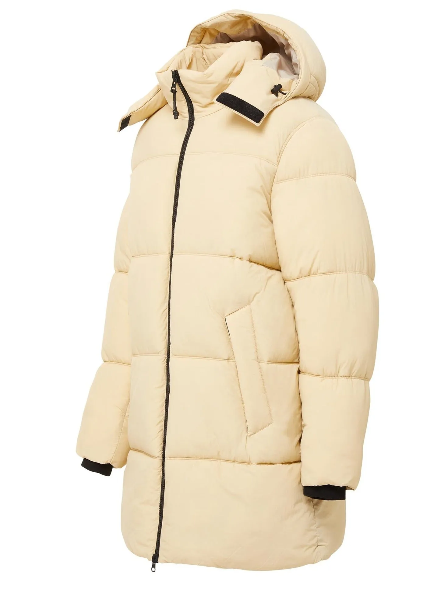 Long Hooded Puffer - Cream,Men
