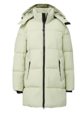 Long Hooded Puffer - Sage,Women