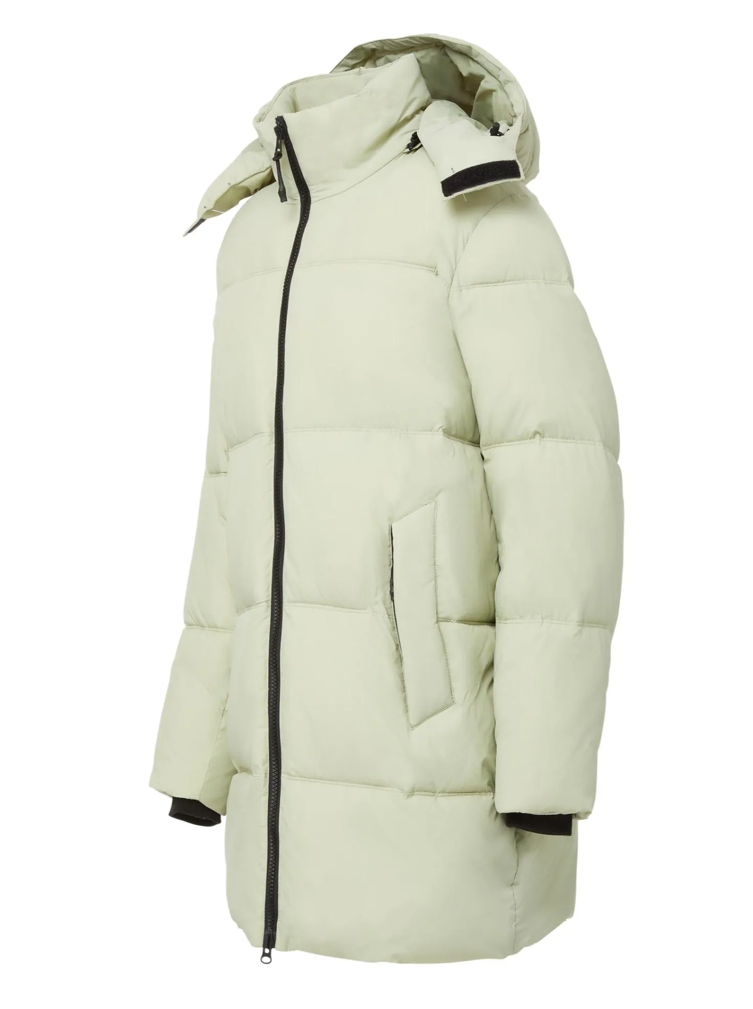 Long Hooded Puffer - Sage,Women