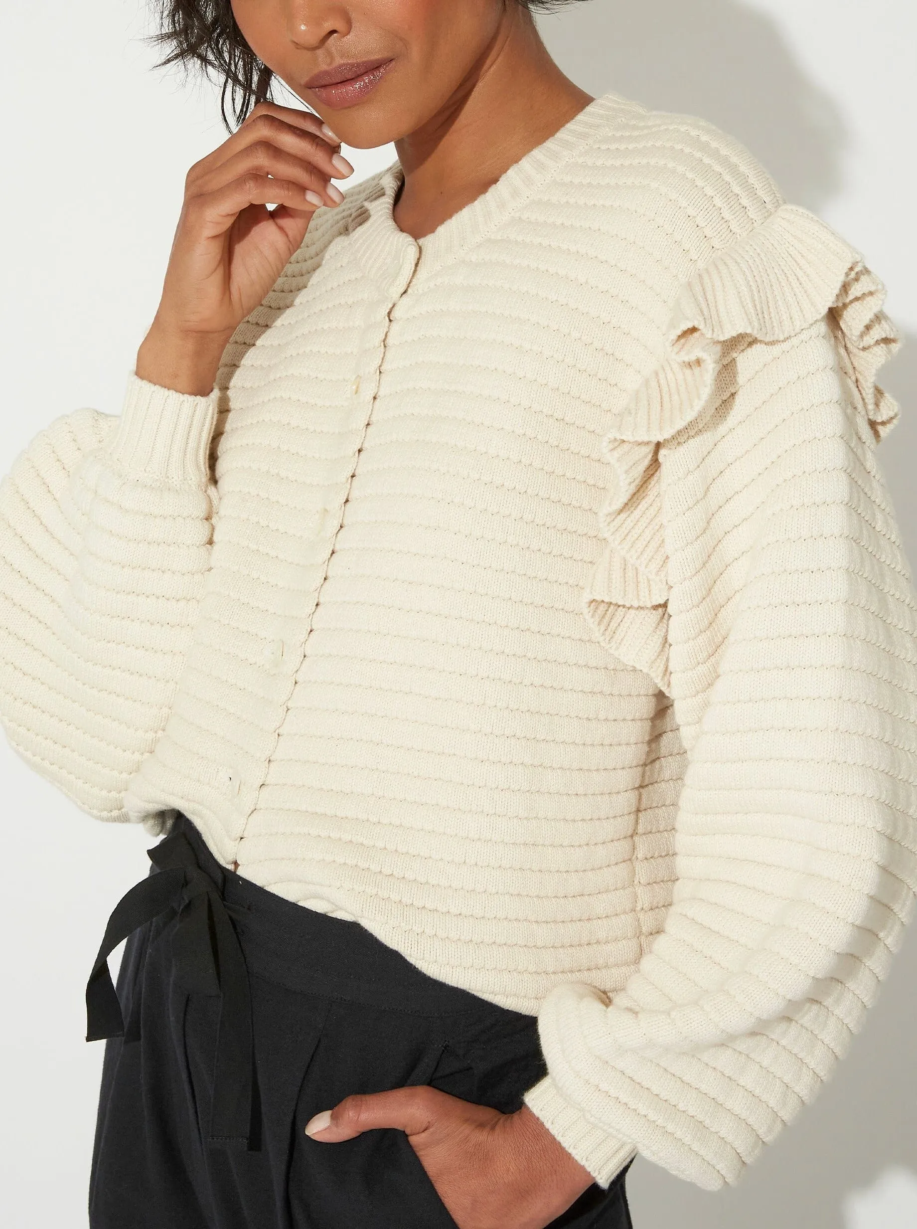 Maelle Cardigan - Ivory,Women Sweaters