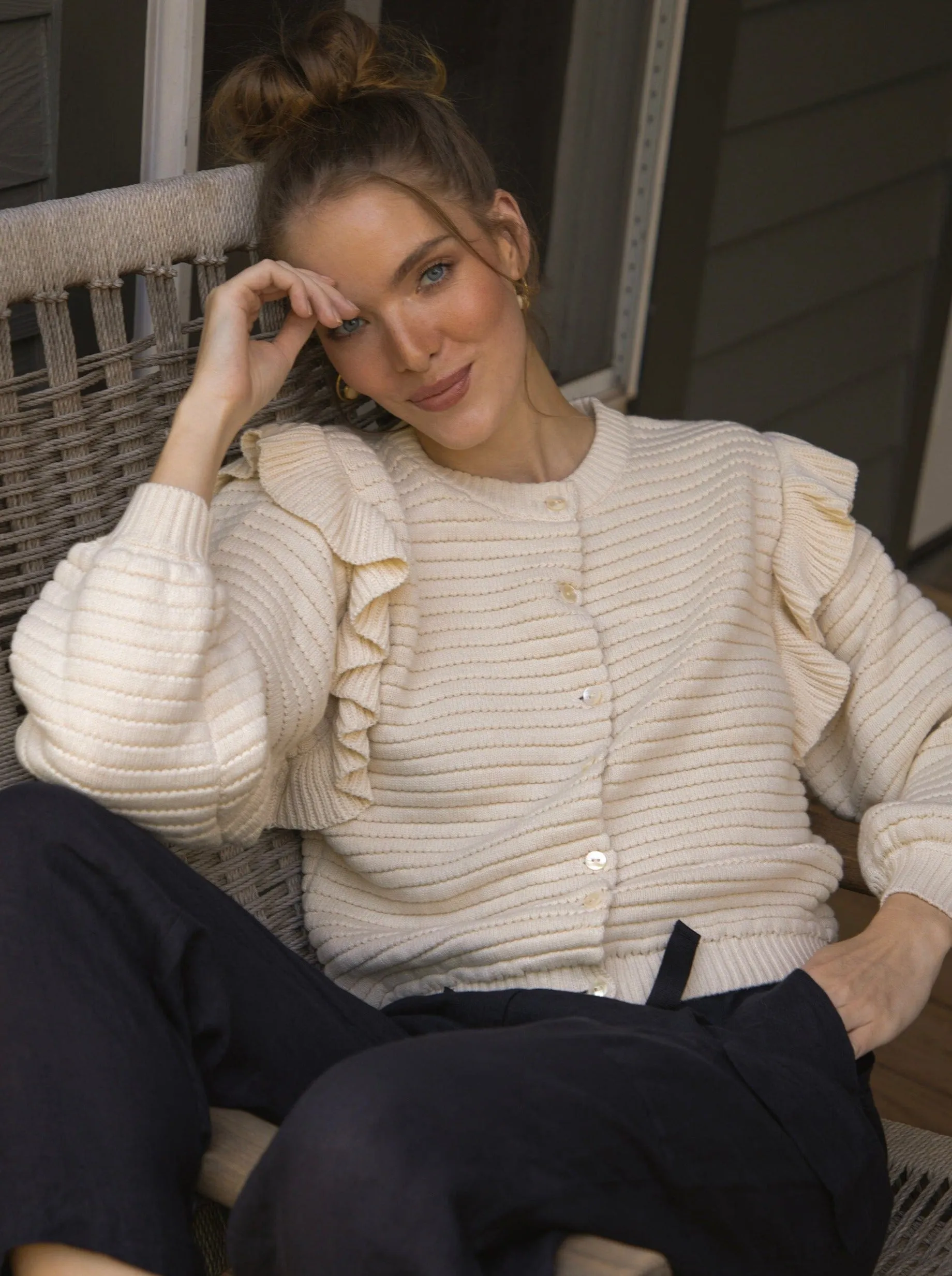 Maelle Cardigan - Ivory,Women Sweaters