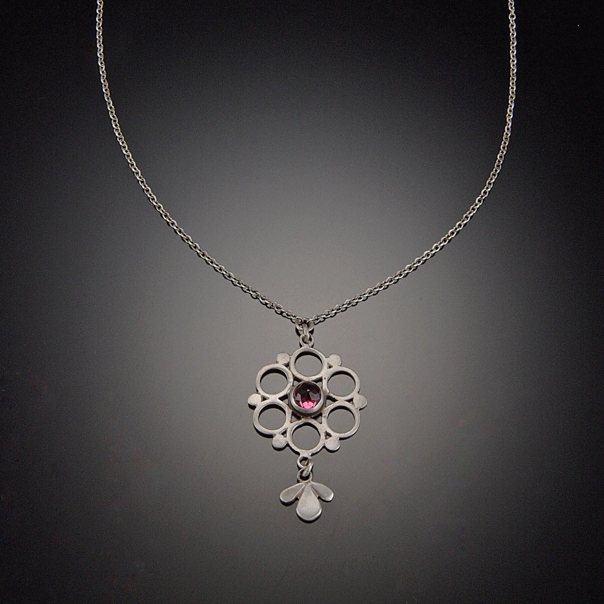 Mandala Necklace with Garnet,Jewelry Delicate & Elegant