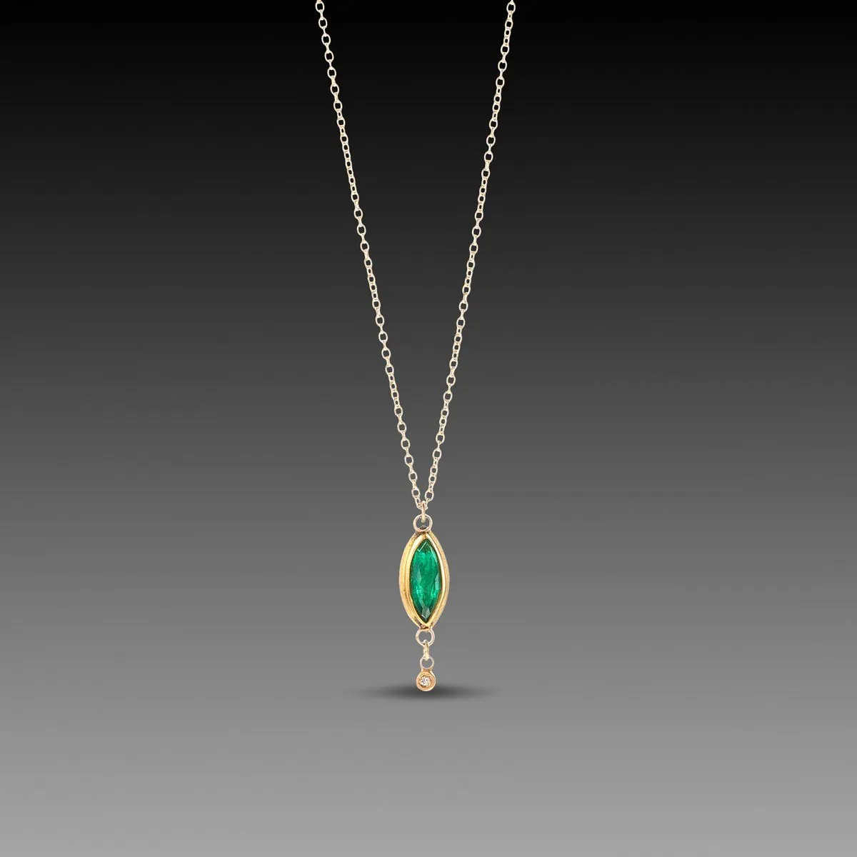 Marquise Emerald Necklace with Diamond Drop,Jewelry Delicate & Elegant