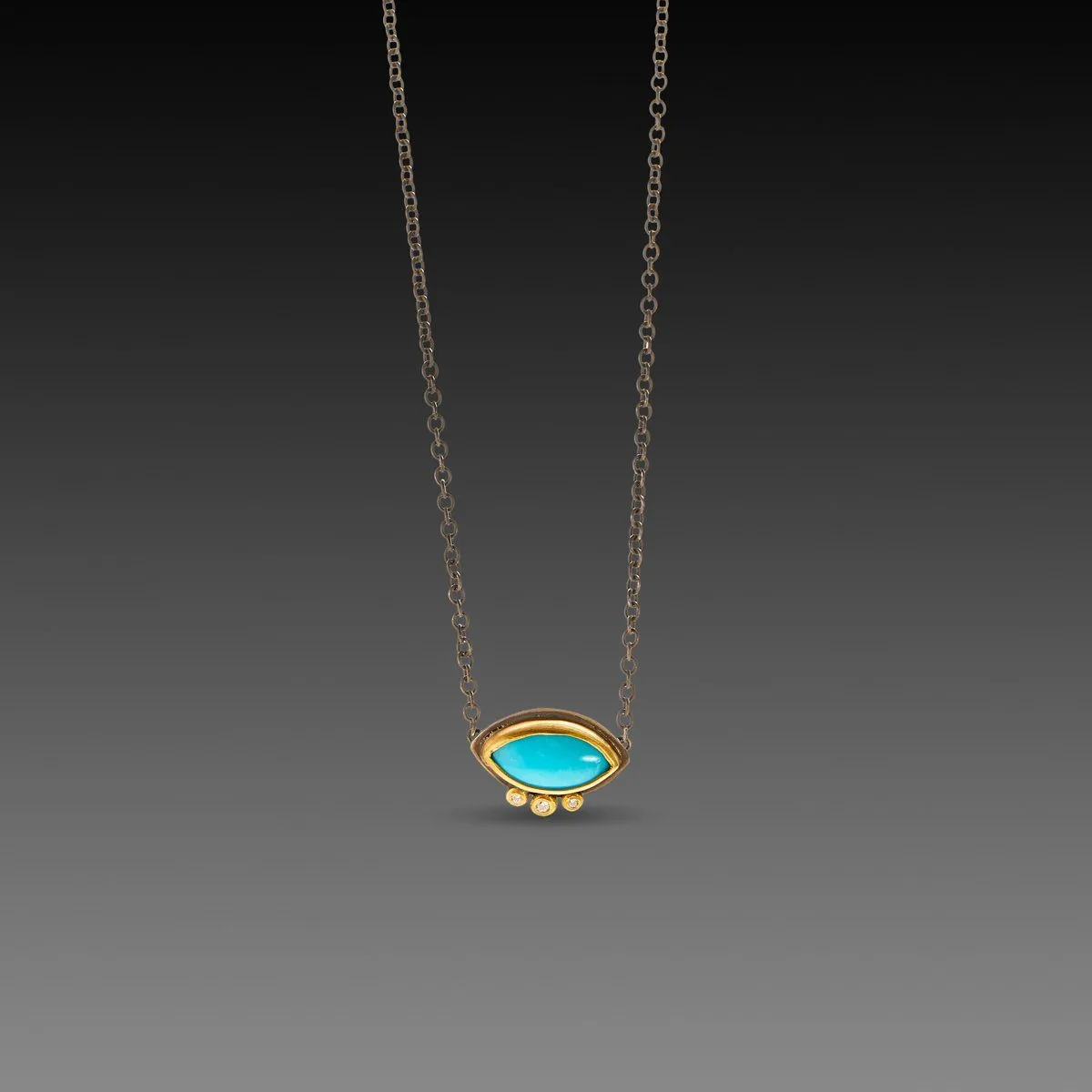Marquise Turquoise Necklace with Diamonds,Jewelry Delicate & Elegant