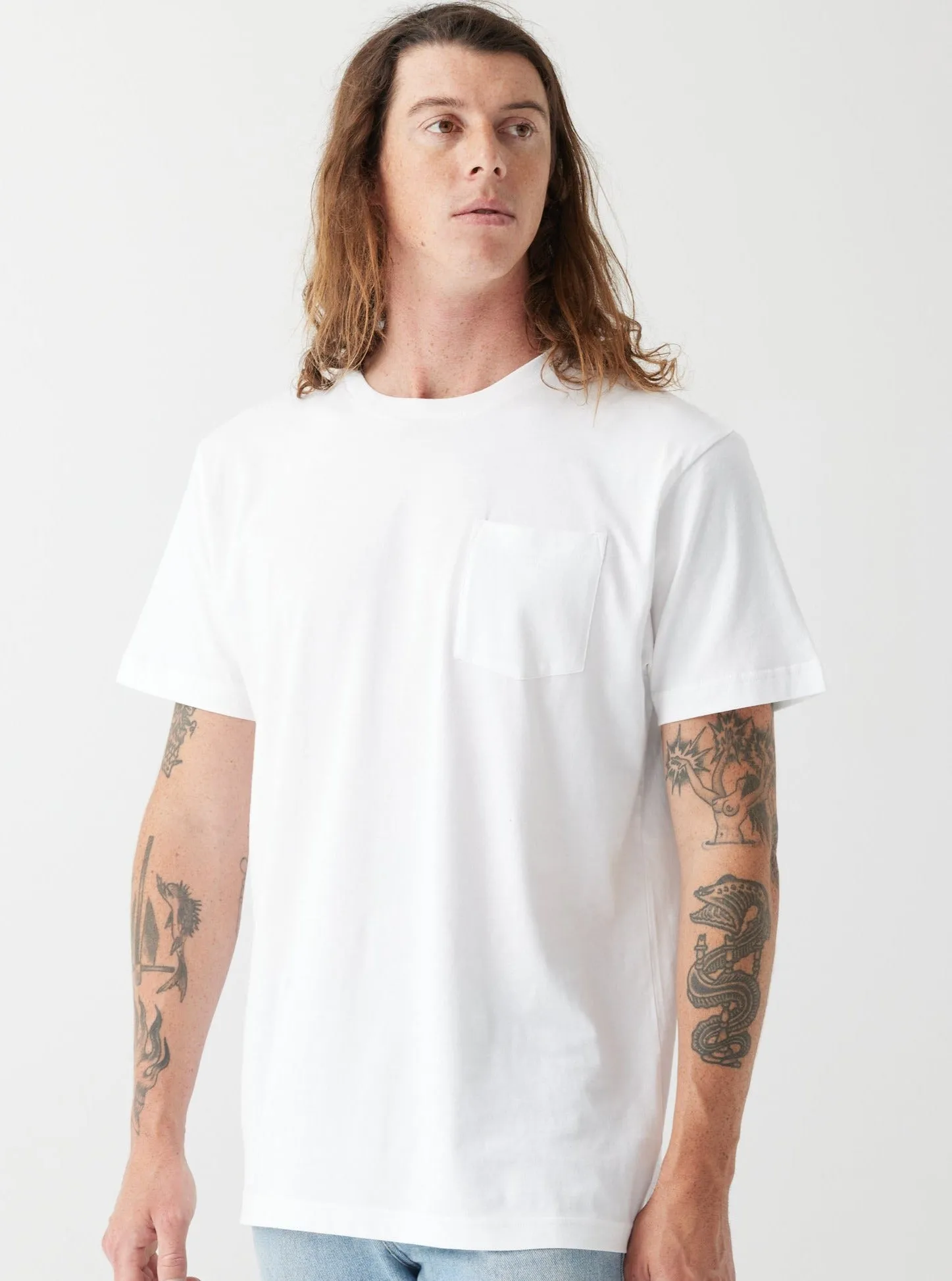 Men's Heavyweight Pocket Tee - White,Men Tees