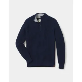 Men's Waffle Knit Quarter Zip Pullover,Men Clothing