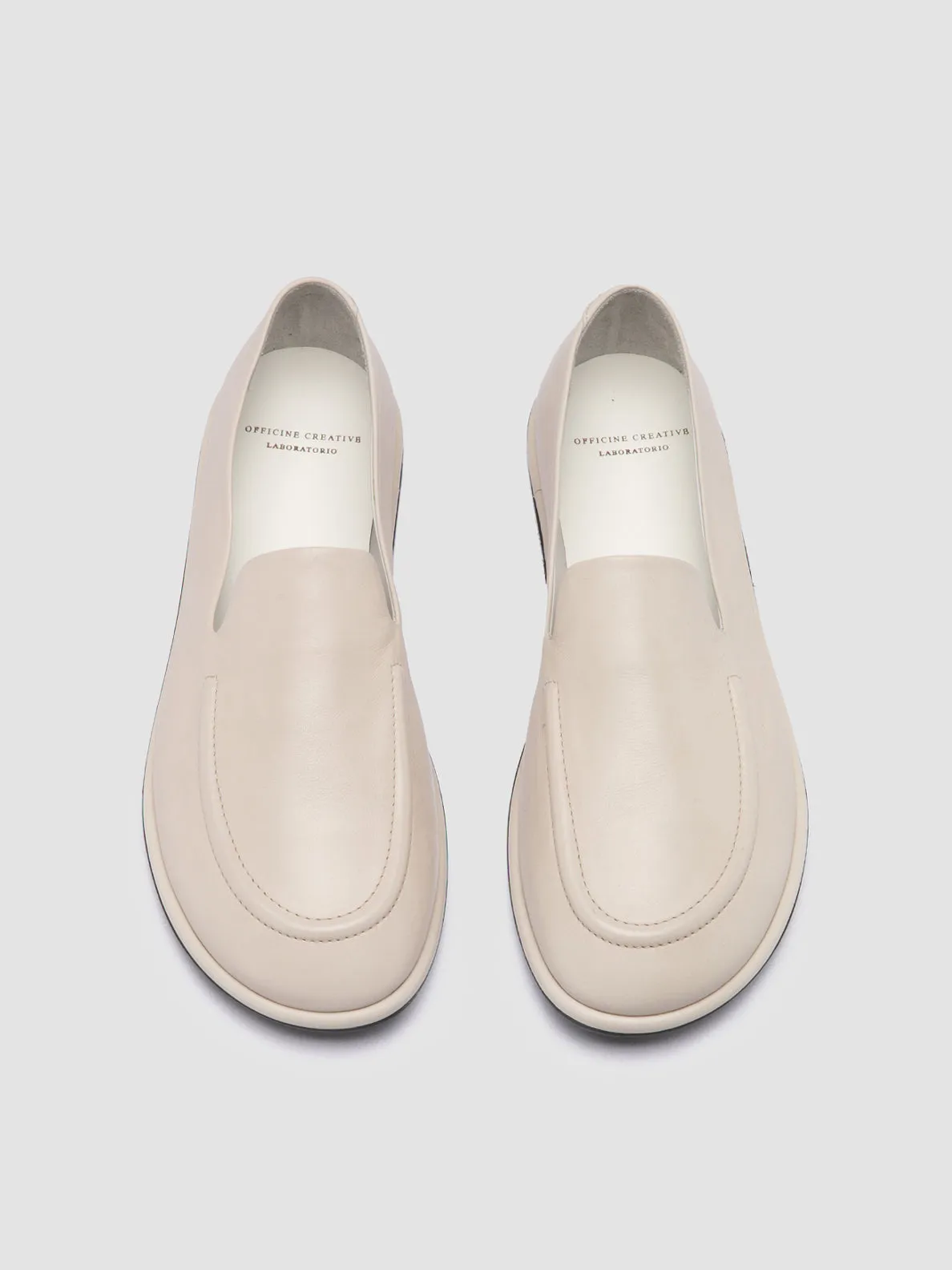 MIENNE 101 - White Leather Loafers,Women