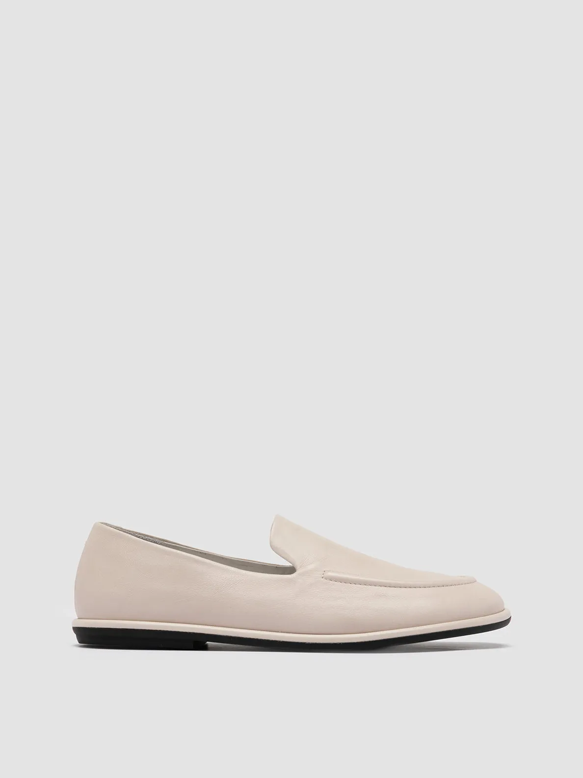 MIENNE 101 - White Leather Loafers,Women