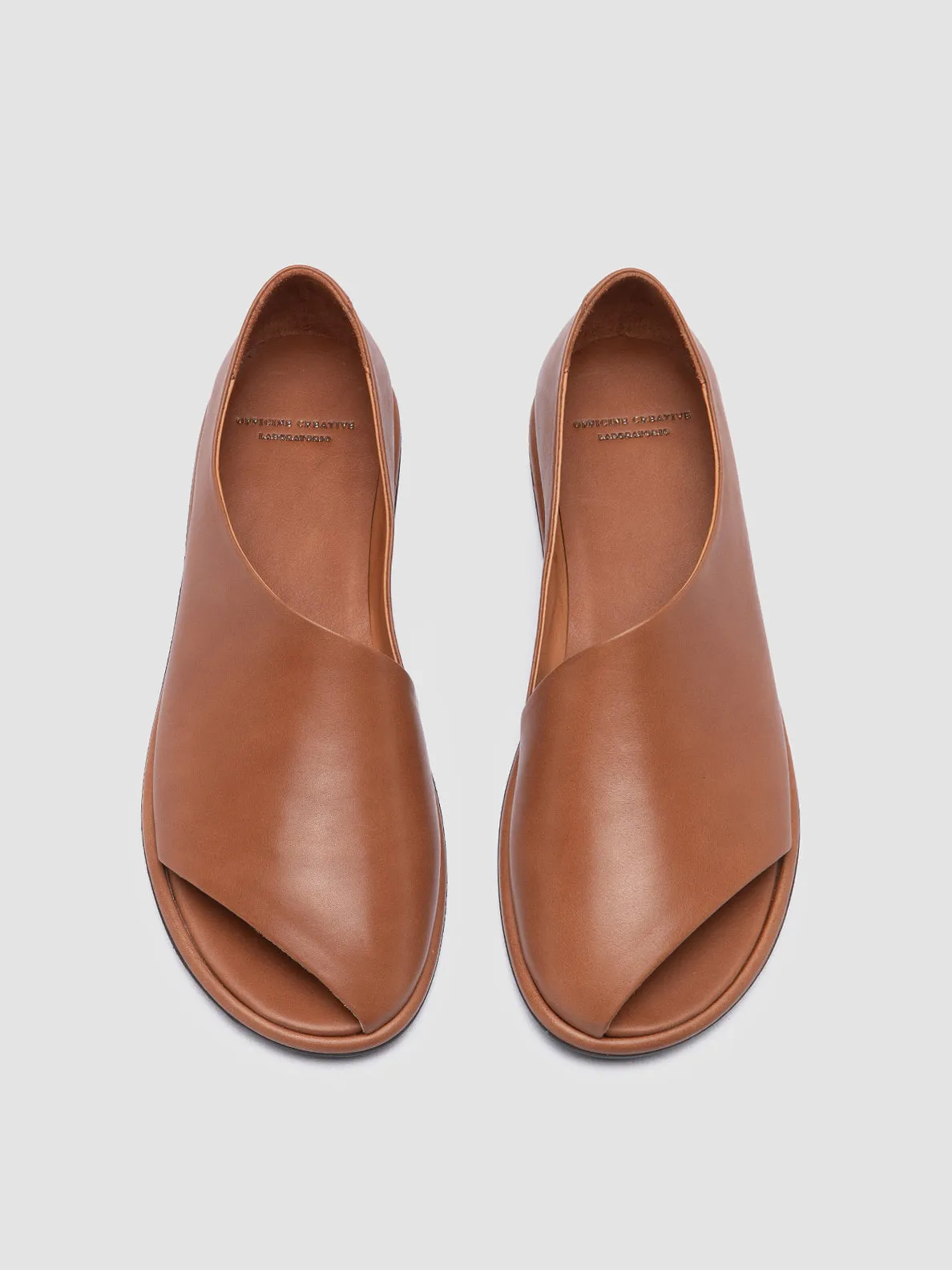 MIENNE 102 - Brown Leather Peep Toe Shoes,Women Sandals