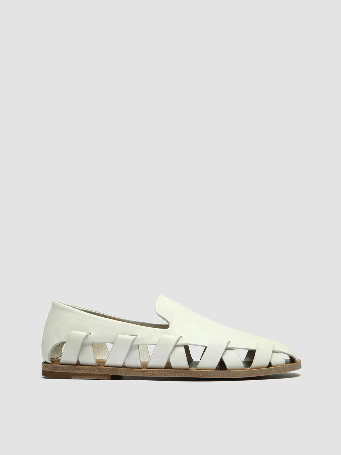 MILES 003 - White Leather Loafers,Men