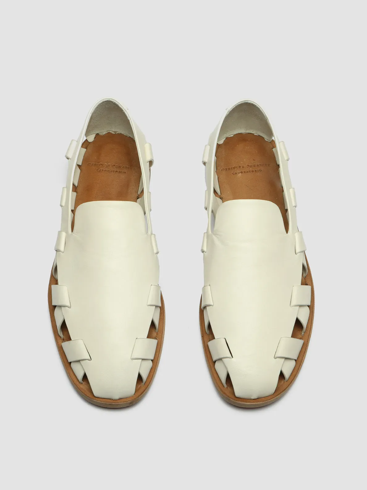 MILES 003 - White Leather Loafers,Men