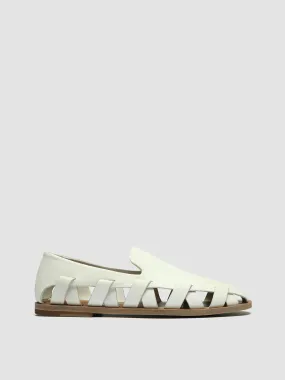 MILES 003 - White Leather Loafers,Men