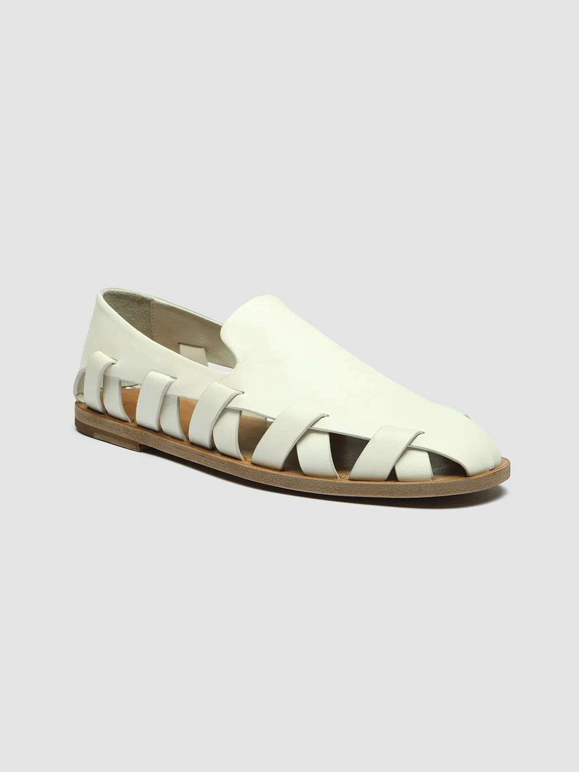 MILES 003 - White Leather Loafers,Men