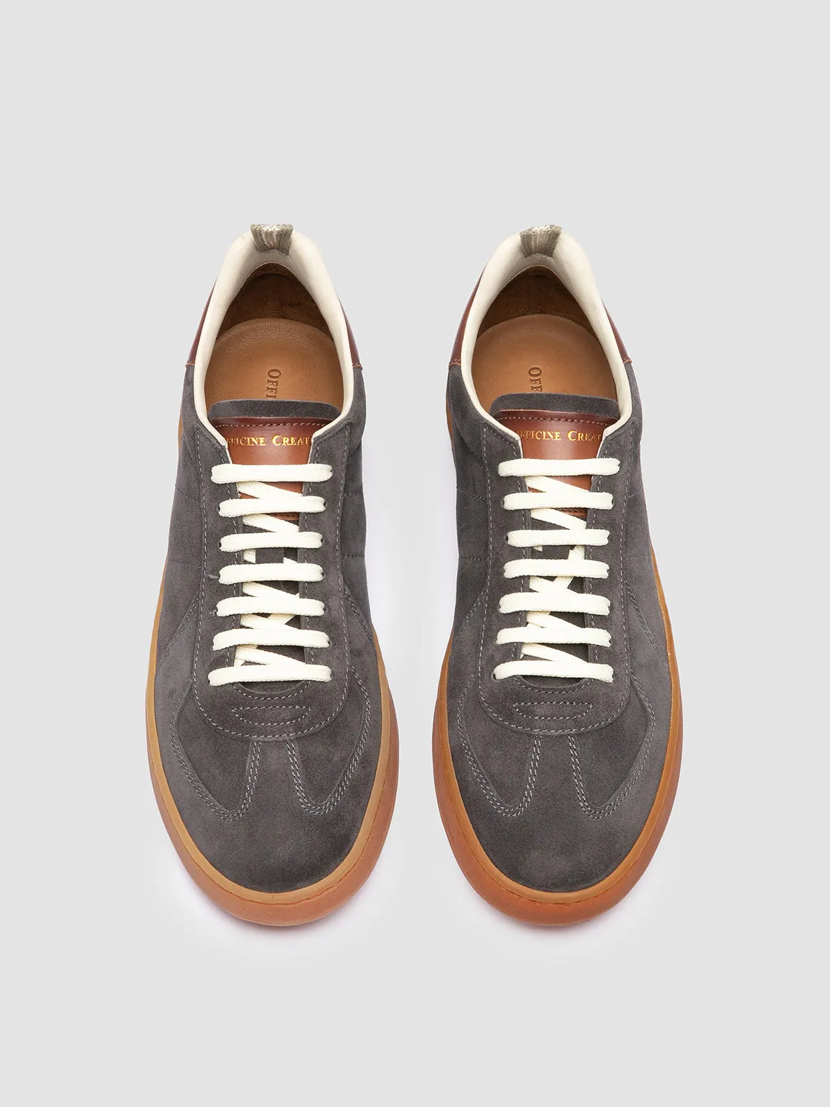 MILITIA 002 - Grey Suede and Leather Sneakers,Men