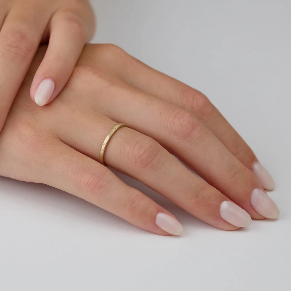 Narrow Band with Eternity Diamonds,Men Rings