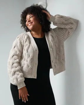 Nemunas: Silver Grey Merino Wool Cardigan,Women Sweaters