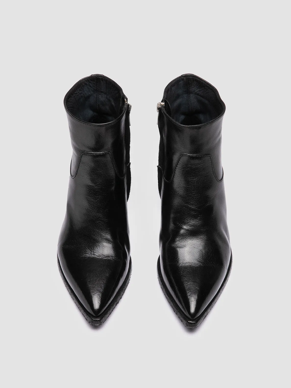 NOELIE DD 102 - Black Leather Zipped Boots,Women