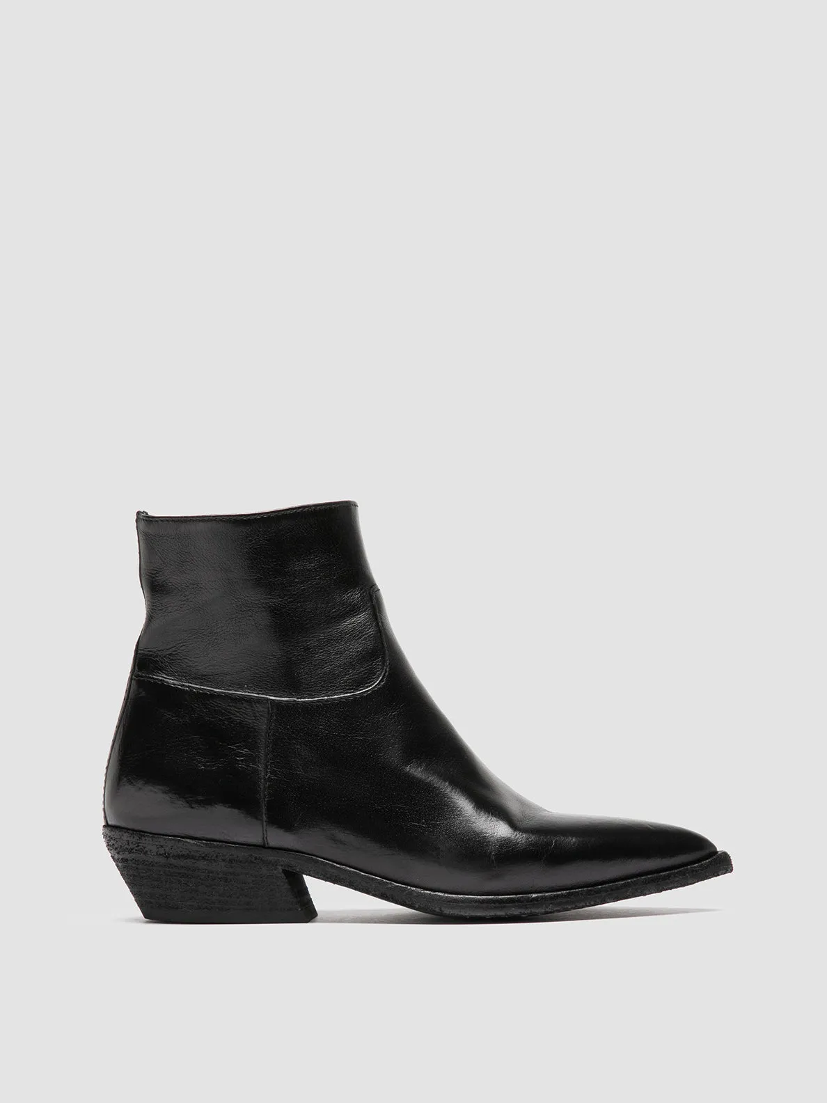 NOELIE DD 102 - Black Leather Zipped Boots,Women