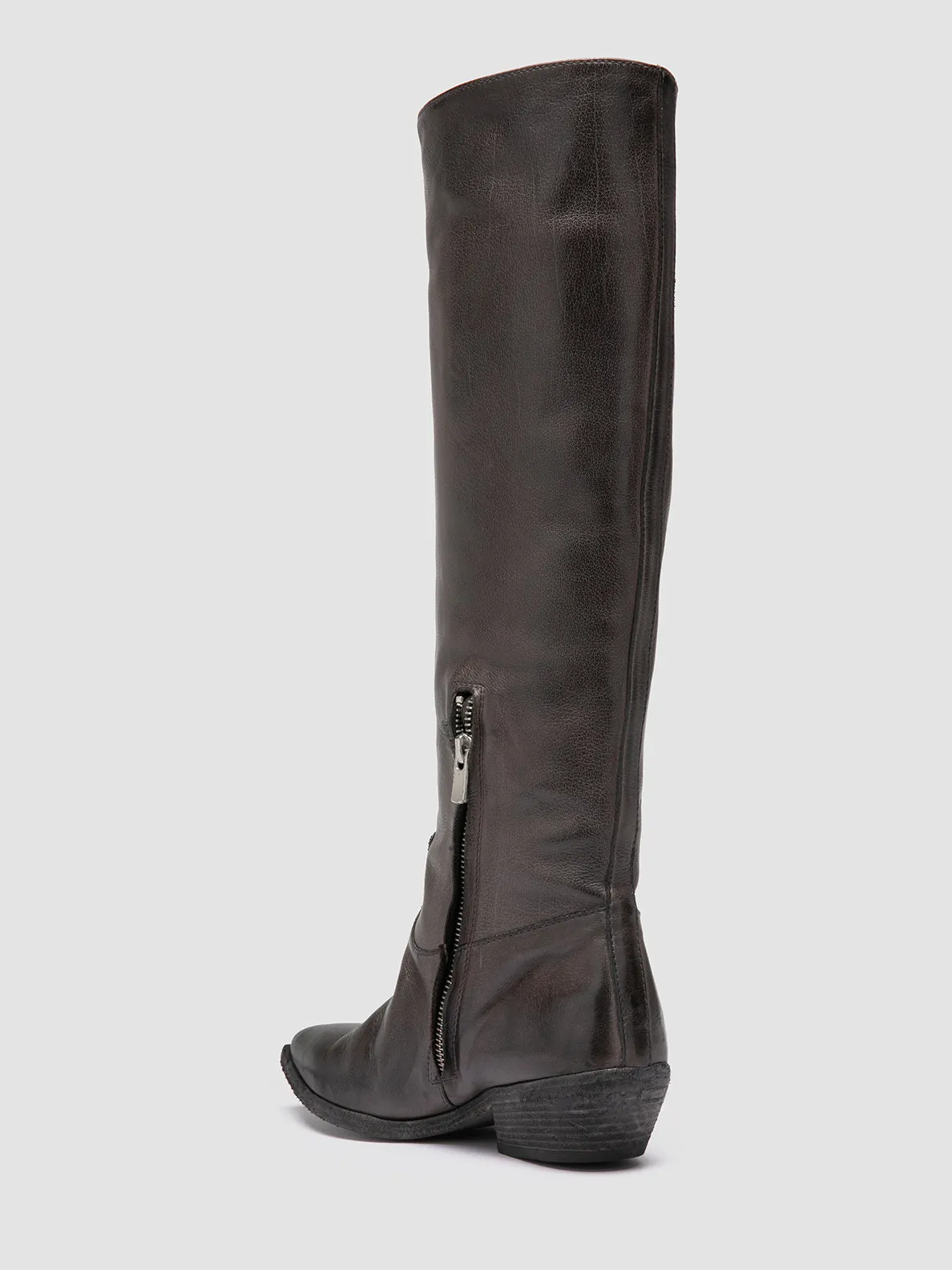 NOELIE DD 104 - Grey Leather Pull On Boots,Women