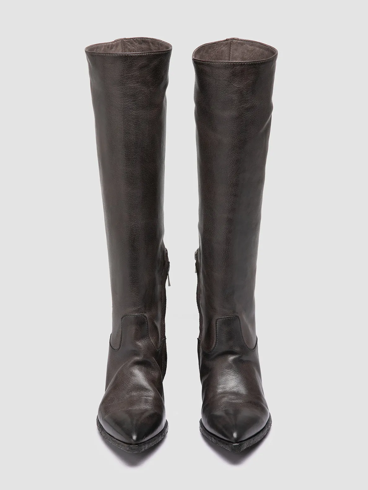 NOELIE DD 104 - Grey Leather Pull On Boots,Women