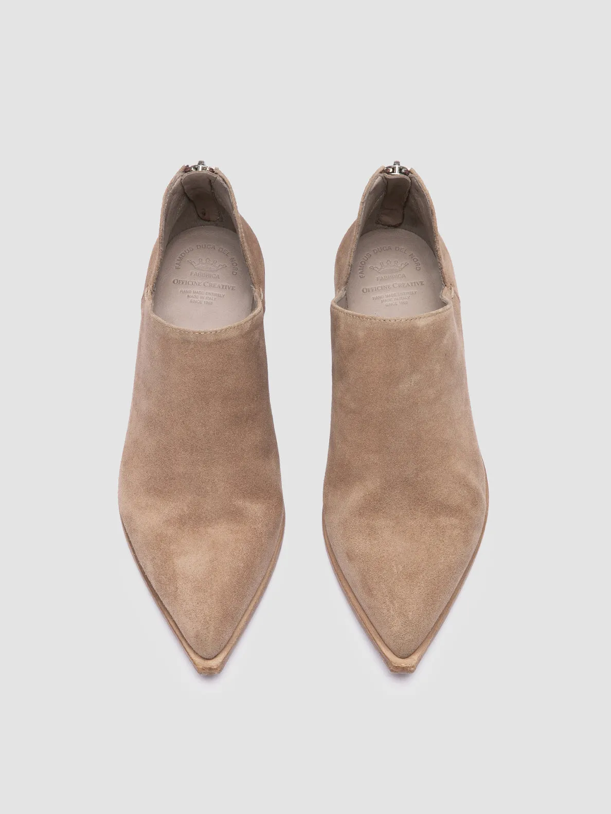 NOELIE DD 106 -Taupe Suede Zipped Boots,Women