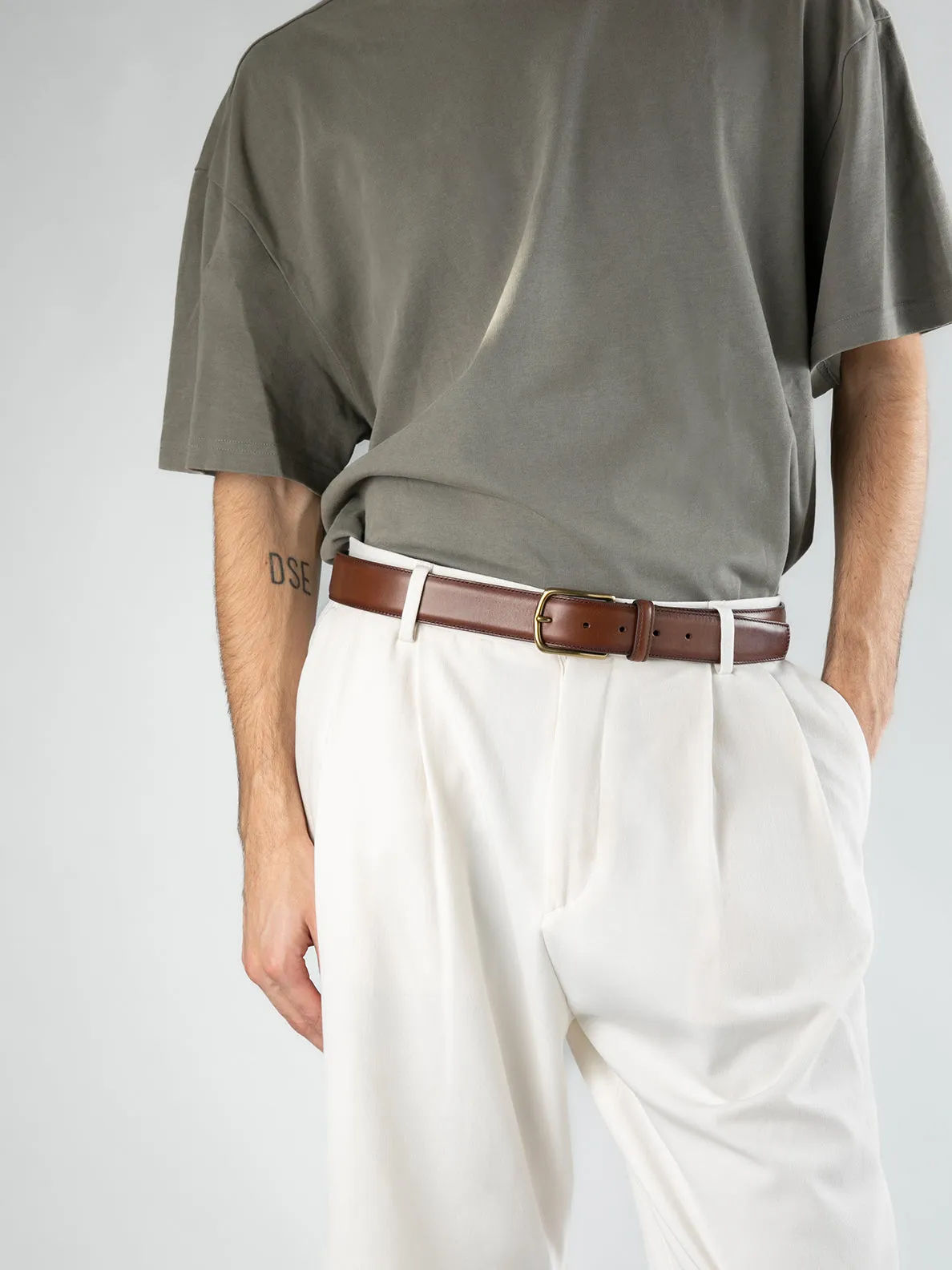 OC STRIP 04 - Brown Leather belt,Men