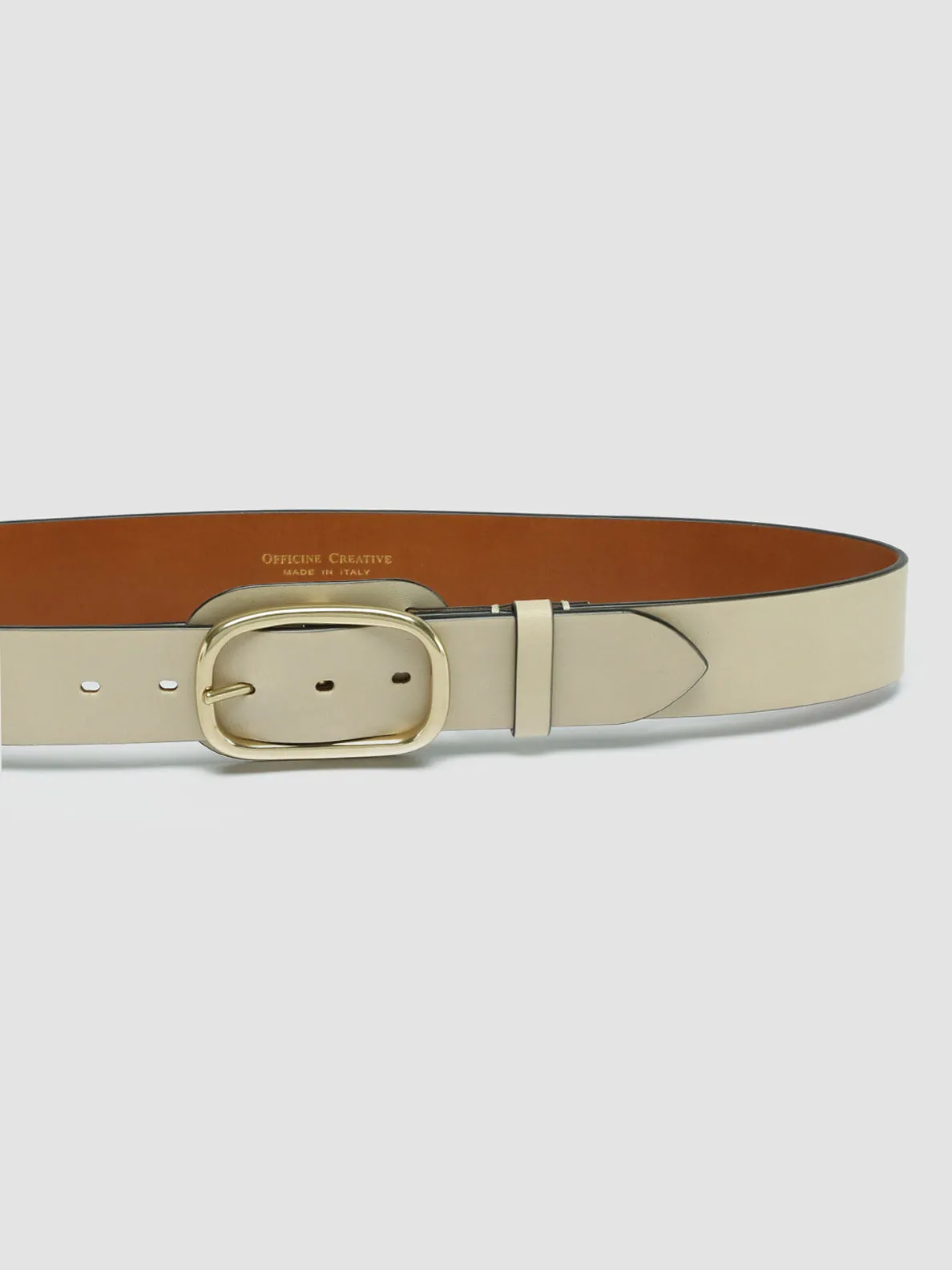 OC STRIP 058 - Ivory Leather belt,Women
