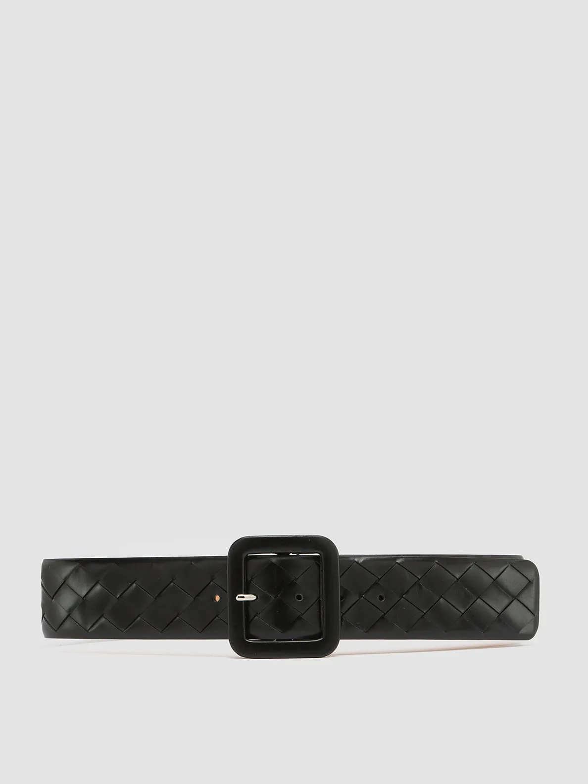 OC STRIP 059 - Black Woven Leather Belt,Women