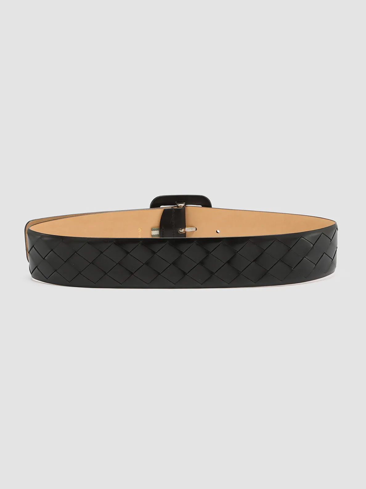 OC STRIP 059 - Black Woven Leather Belt,Women