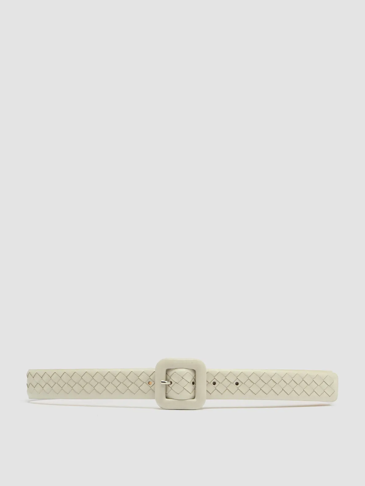 OC STRIP 060 - White Woven Leather Belt,Women