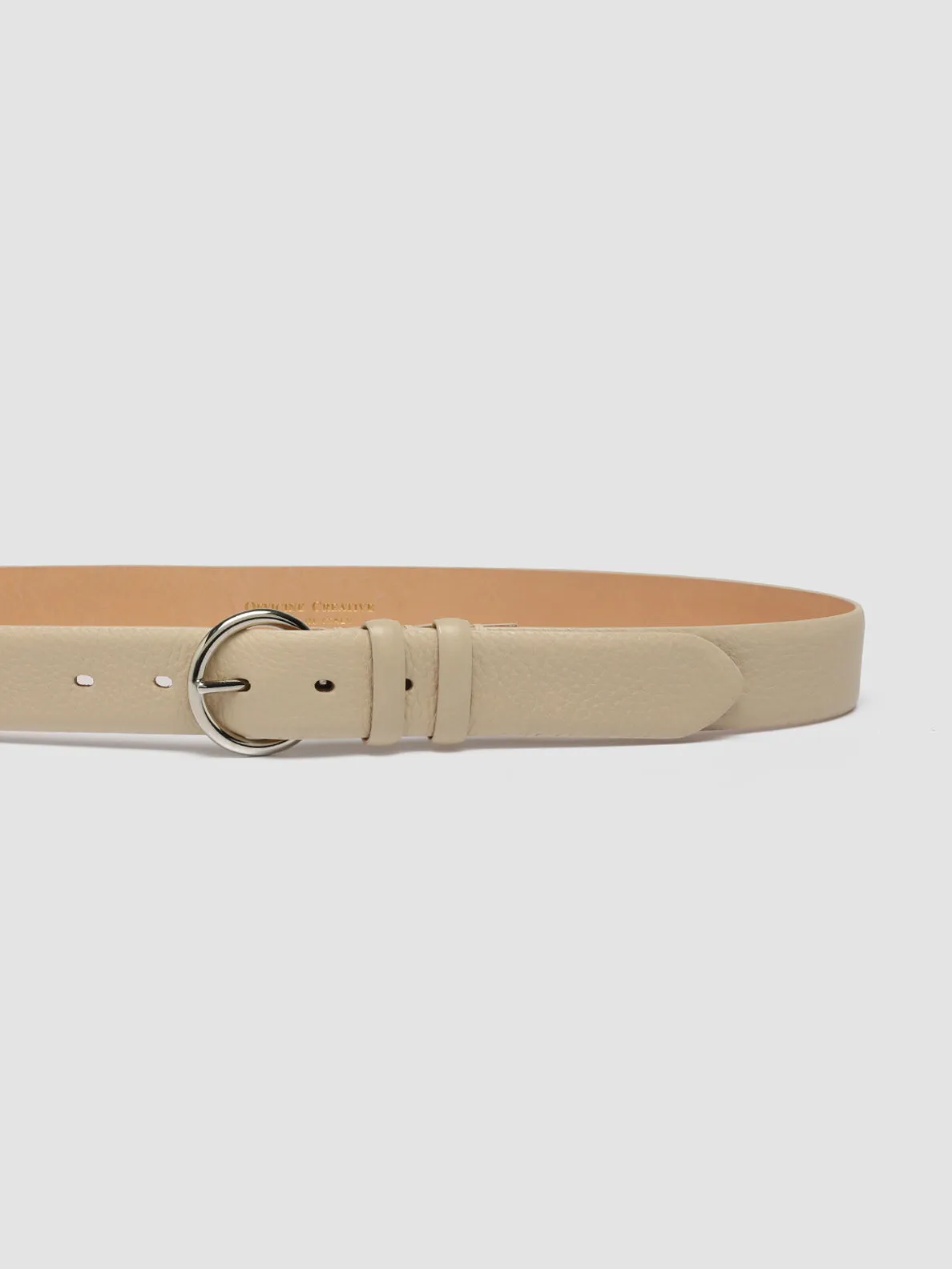 OC STRIP 065 - Ivory Leather Belt,Women