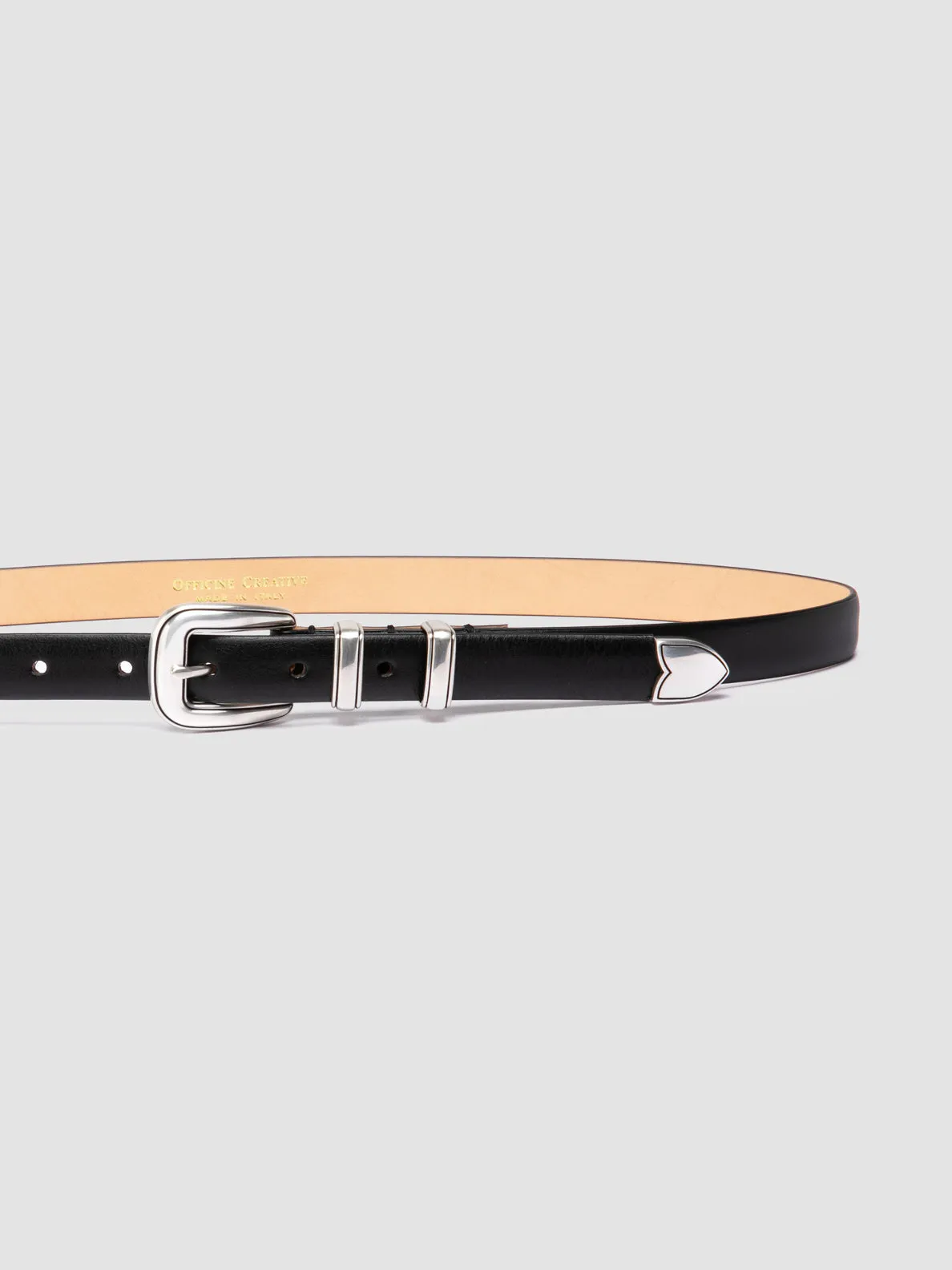 OC STRIP 091 - Black Leather Belt,Women