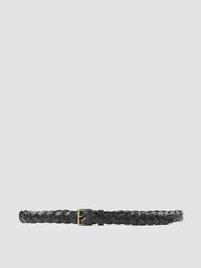OC STRIP 20 - Black Woven Leather Belt,Women