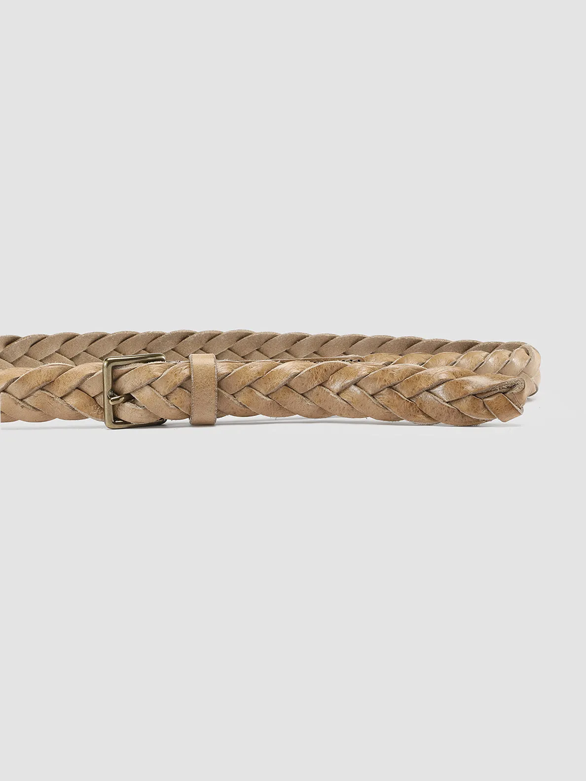 OC STRIP 20 - Brown Woven Leather Belt,Women