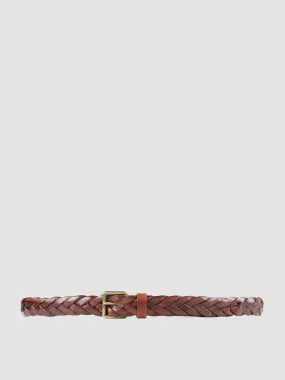 OC STRIP 20 - Brown Woven Leather Belt,Women